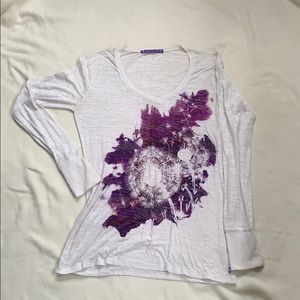 White burned out long sleeve